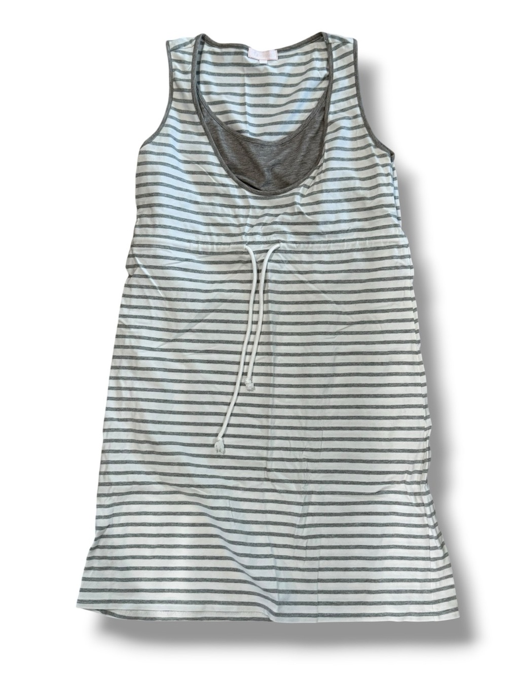 B Home (Amazon) Nursing Breastfeeding Striped Sleeveless Mini Cotton Dress Sz M